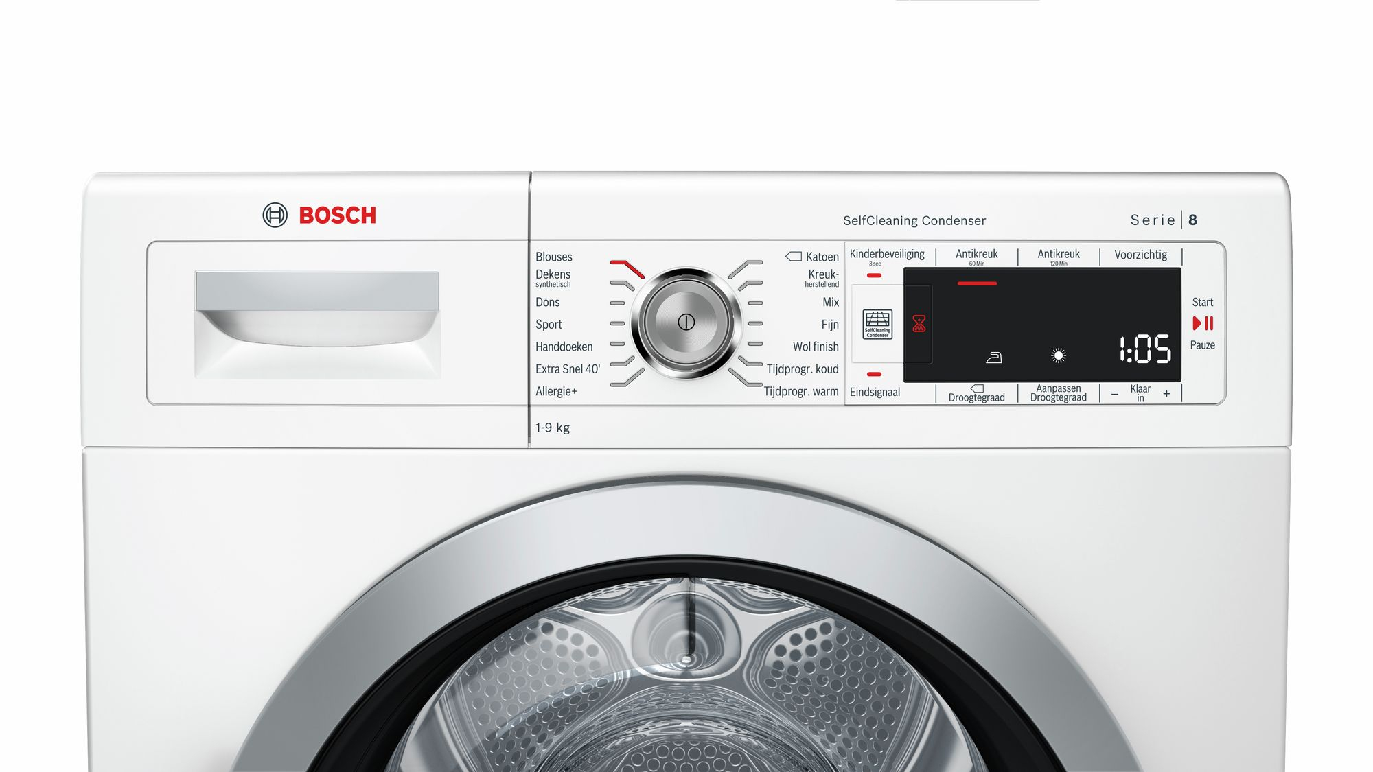Bosch Serie 8 WTW87563NL witte warmtepompdroger 9 kg met SelfCleaning Condenser en AutoDry