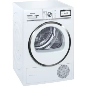 Siemens iQ800 WT48Y773FG witte warmtepompdroger 9 kg met SelfCleaning Condenser en autoDry