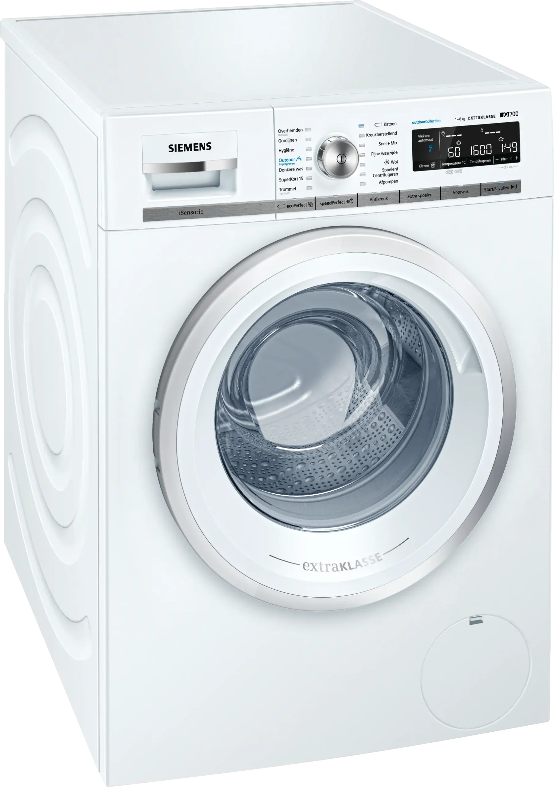 Siemens iQ700 WM16O5C2NL witte wasmachine 8 kg 1600 toeren met iQdrive en anti-vlekkensysteem