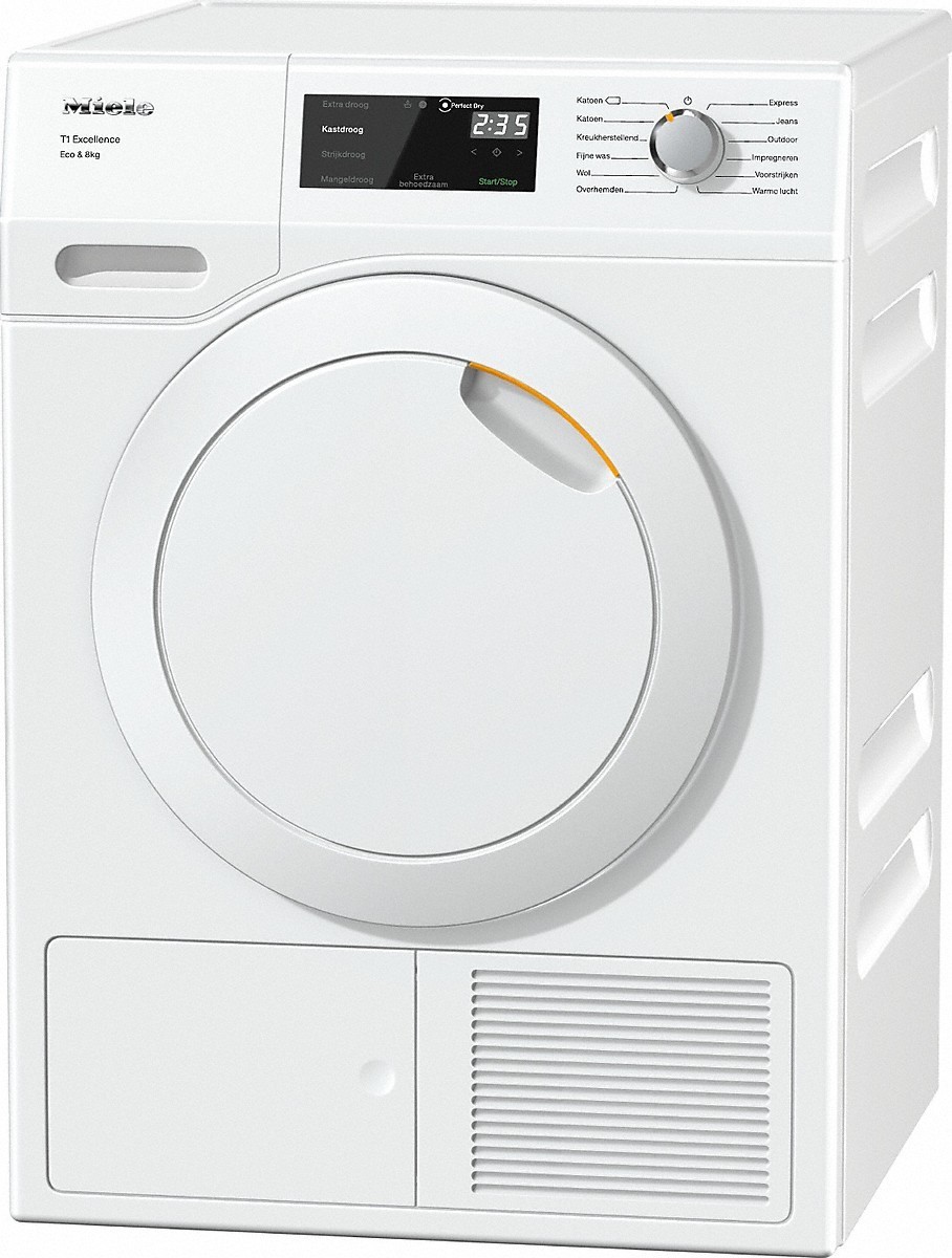 Miele T1 TEE 735 WP Eco witte warmtepompdroger 8 kg met PerfectDry, EcoDry en FragranceDos
