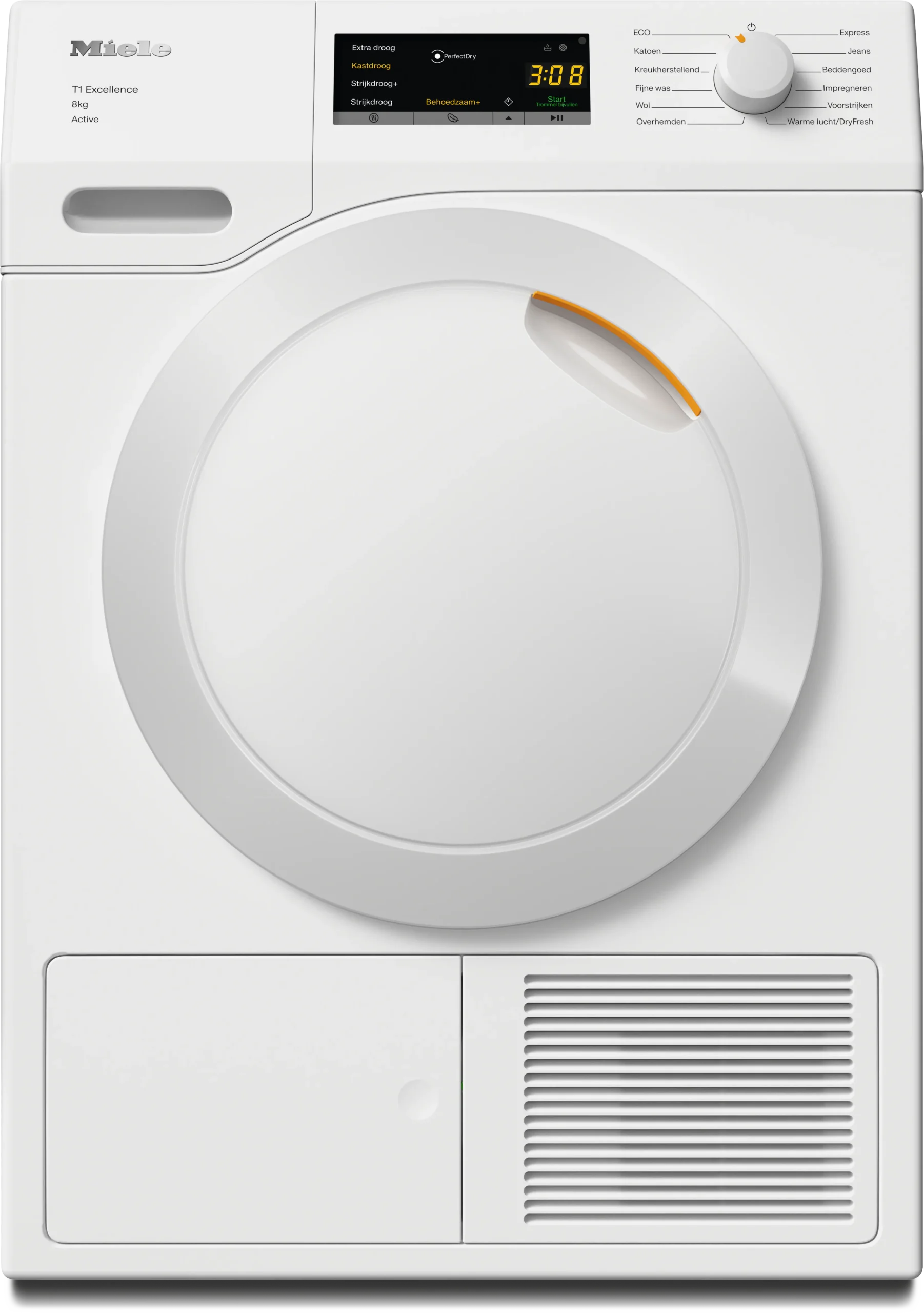 Miele T1 TEE 735 WP Eco witte warmtepompdroger 8 kg met PerfectDry, EcoDry en FragranceDos