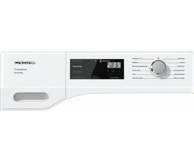 Miele T1 TEE 735 WP Eco witte warmtepompdroger 8 kg met PerfectDry, EcoDry en FragranceDos