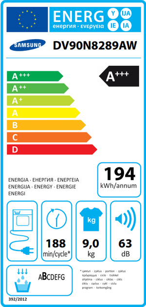 Samsung DV90N8289AW witte warmtepompdroger 9 kg met QuickDrive en OptimalDry