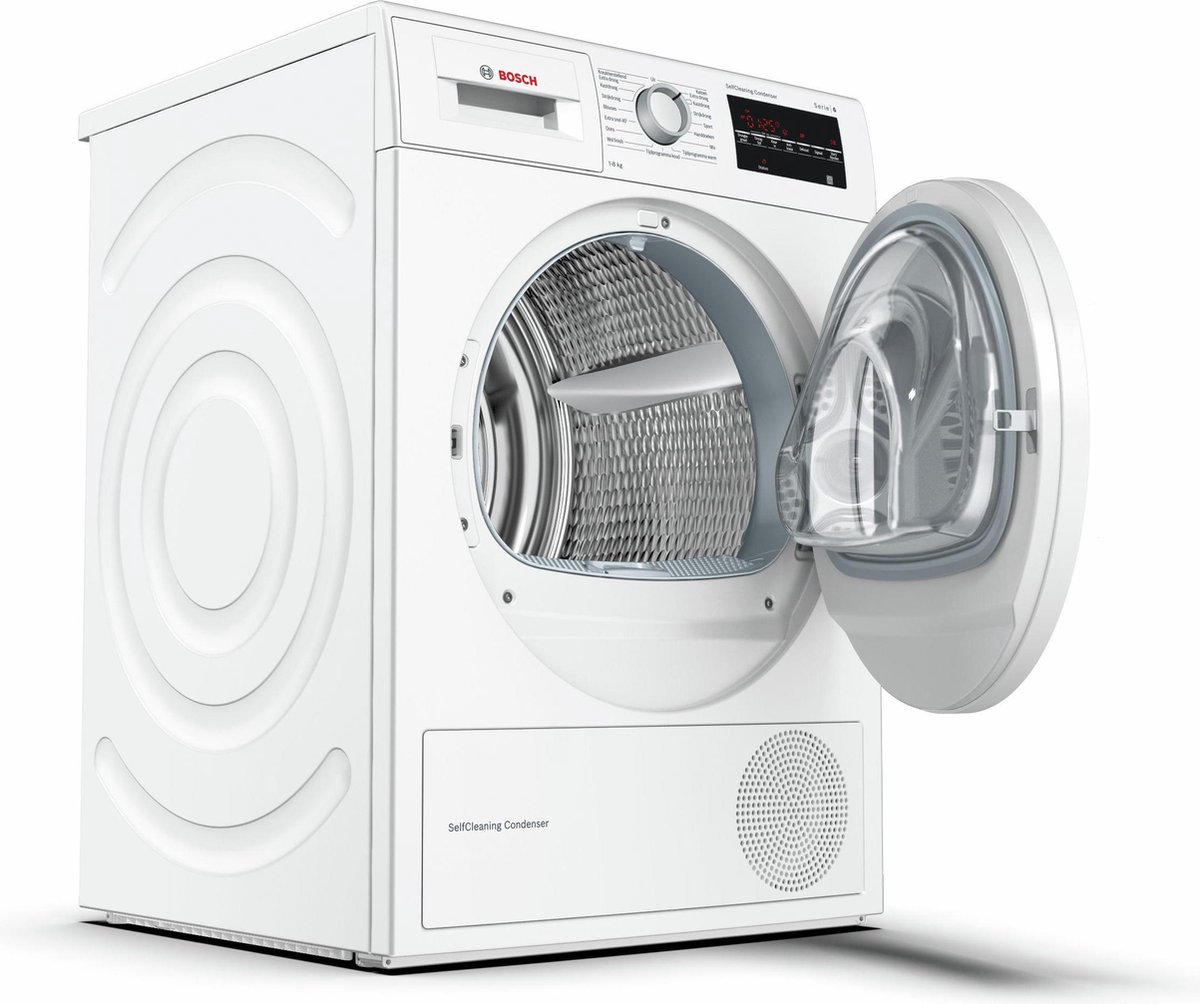Bosch Serie 6 WTW85461NL witte warmtepompdroger 8 kg met SelfCleaning Condenser en AutoDry