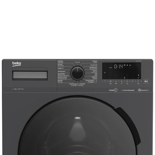 Beko WTV7740A1 wasmachine 7 kg 1400 toeren antraciet met SteamCure en HomeWhiz