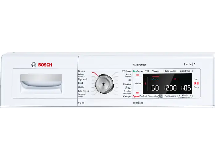 Bosch Serie 8 WAW32542NL witte wasmachine 9 kg 1600 toeren met AntiVlekken en EcoSilence Drive