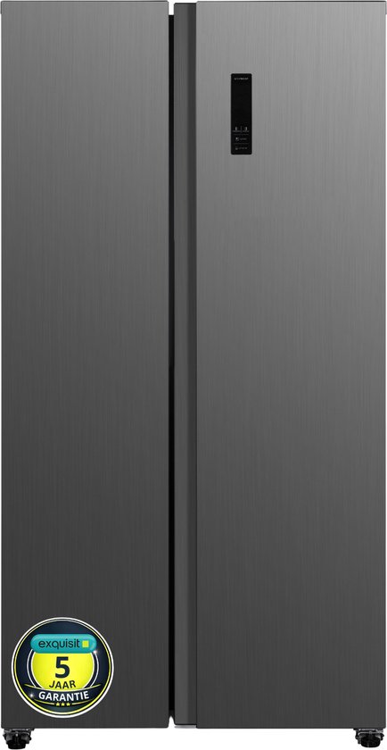 Exquisit CDJ445-041EG Amerikaanse koelkast 442 liter Inoxlook met No Frost en Ice Twister