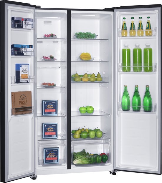 Exquisit CDJ445-041EG Amerikaanse koelkast 442 liter Inoxlook met No Frost en Ice Twister