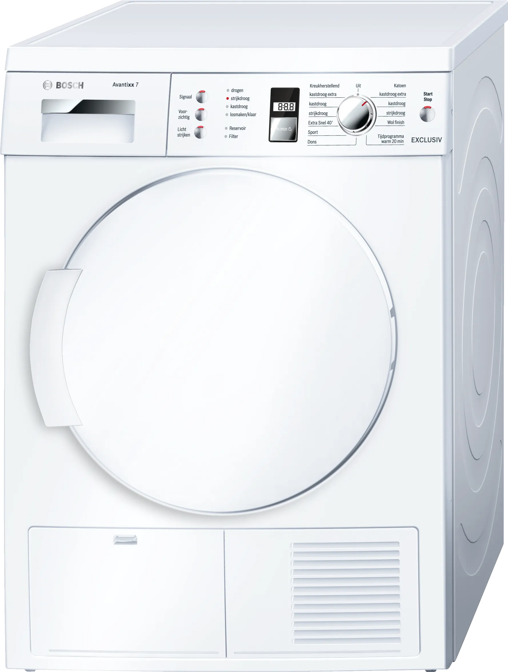 Bosch WTW84370NL Avantixx 7 witte warmtepompdroger 7 kg vooraanzicht