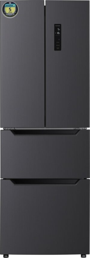 Exquisit FD436-040DGD French Door koel-vriescombinatie 320 liter Metal Dark Grey met No Frost