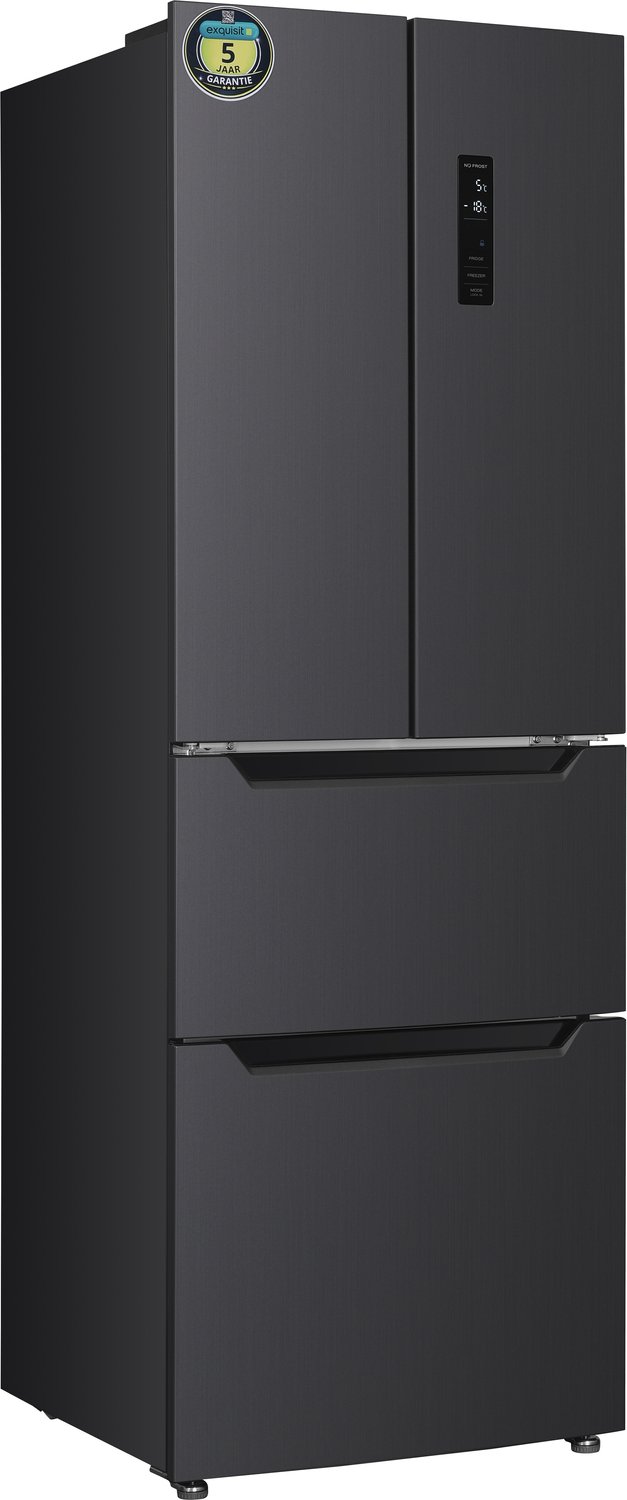 Exquisit FD436-040DGD French Door koel-vriescombinatie 320 liter Metal Dark Grey met No Frost