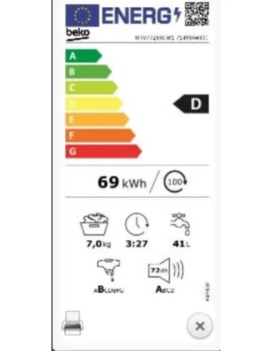 Beko WTV7725XCW1 witte wasmachine 7 kg 1400 toeren energieklasse D