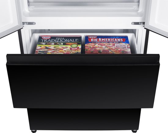 Frilec BONNFD455-WS-040DB zwarte Amerikaanse French Door koelkast 441 liter met No Frost en waterdispenser