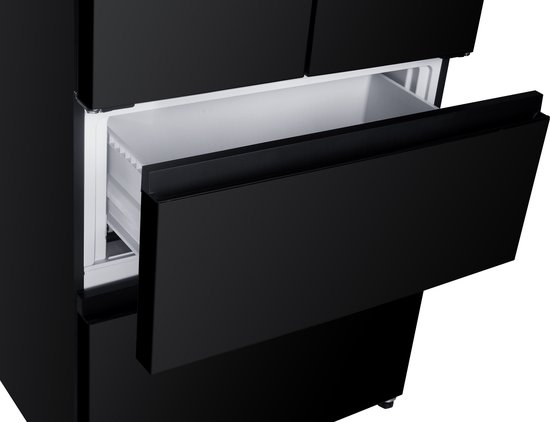Frilec BONNFD455-WS-040DB zwarte Amerikaanse French Door koelkast 441 liter met No Frost en waterdispenser