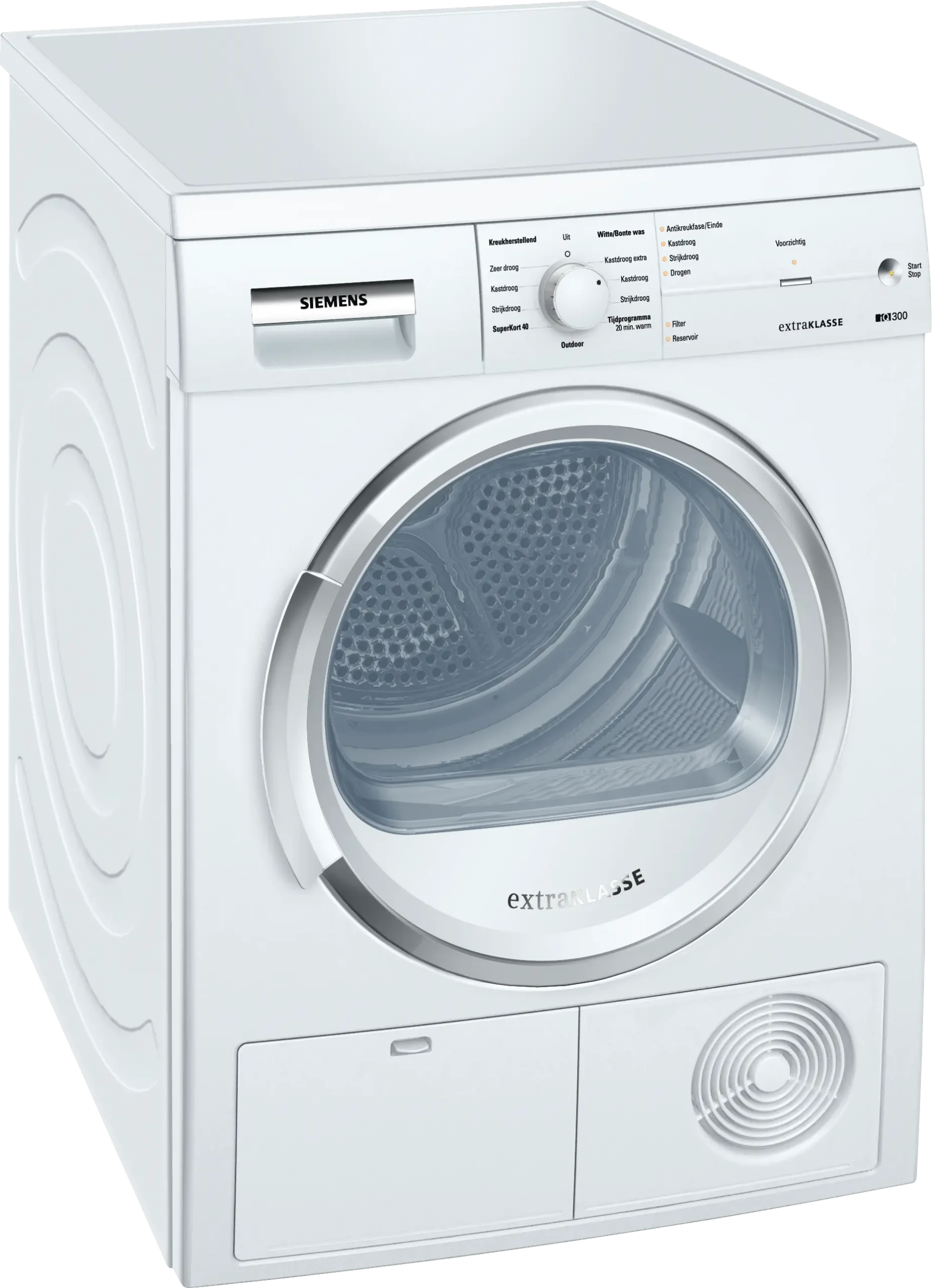 Siemens iQ300 WT46E183NL witte condensdroger 7 kg met autoDry, softDry en superKort 40