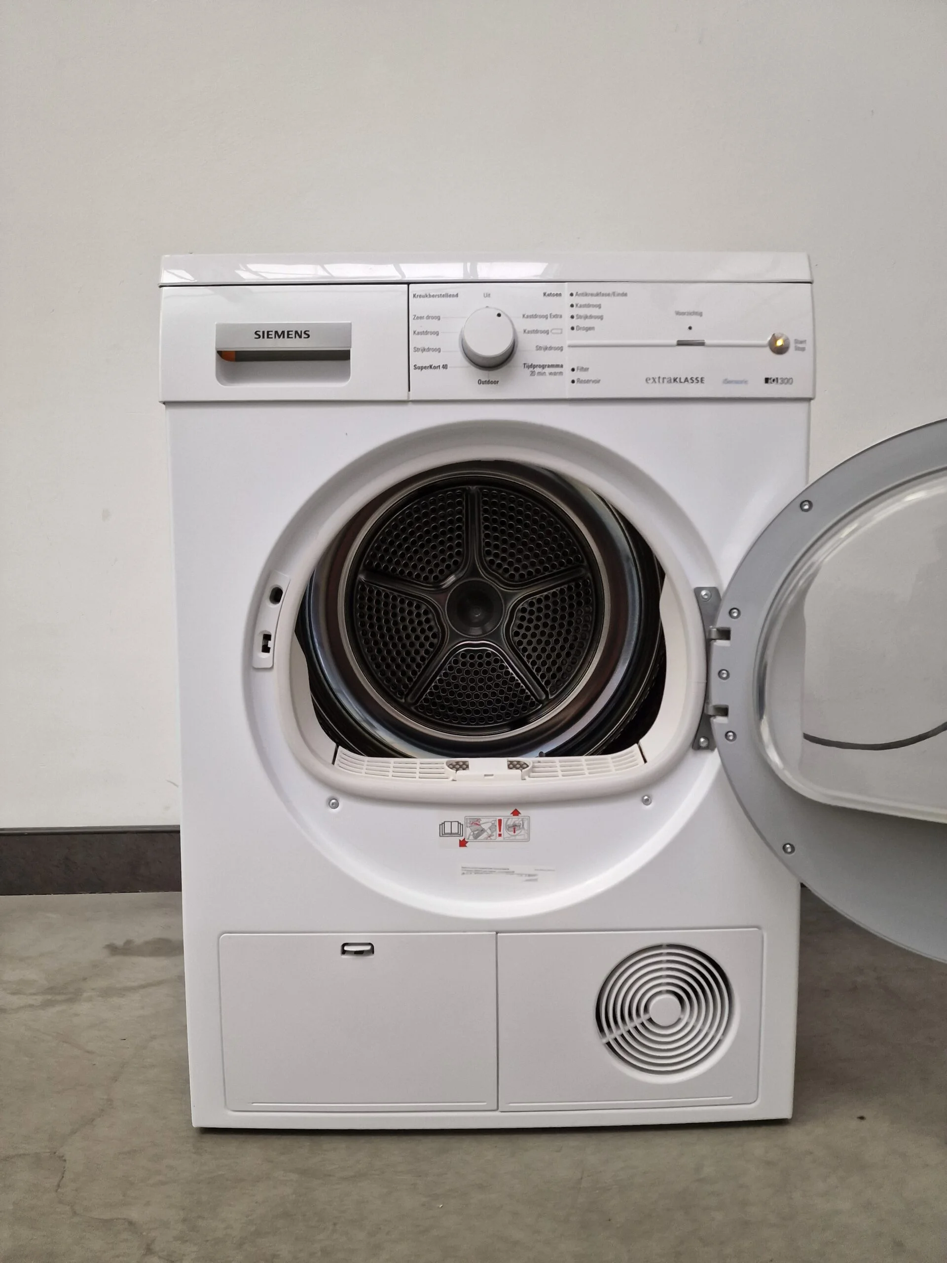Siemens iQ300 WT46E183NL witte condensdroger 7 kg met autoDry, softDry en superKort 40