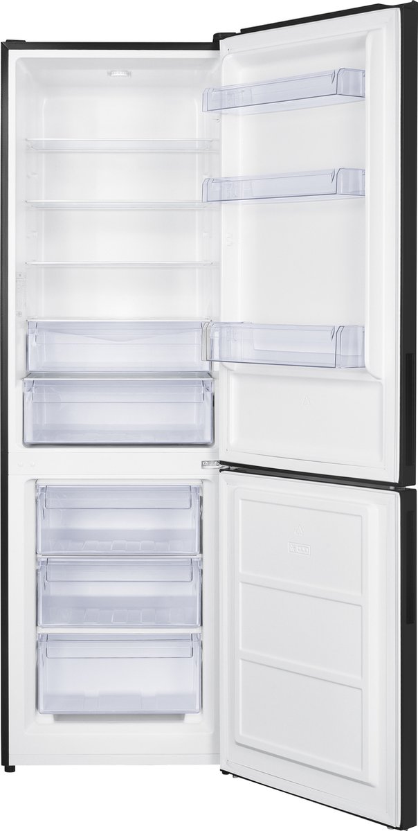 Frilec BONN325-040CB zwarte koel-vriescombinatie 315 liter energieklasse C met vriesgedeelte onderaan